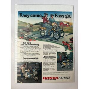 1979 Honda Express Moped Motorbike photo Easy Come & Go vintage print ad